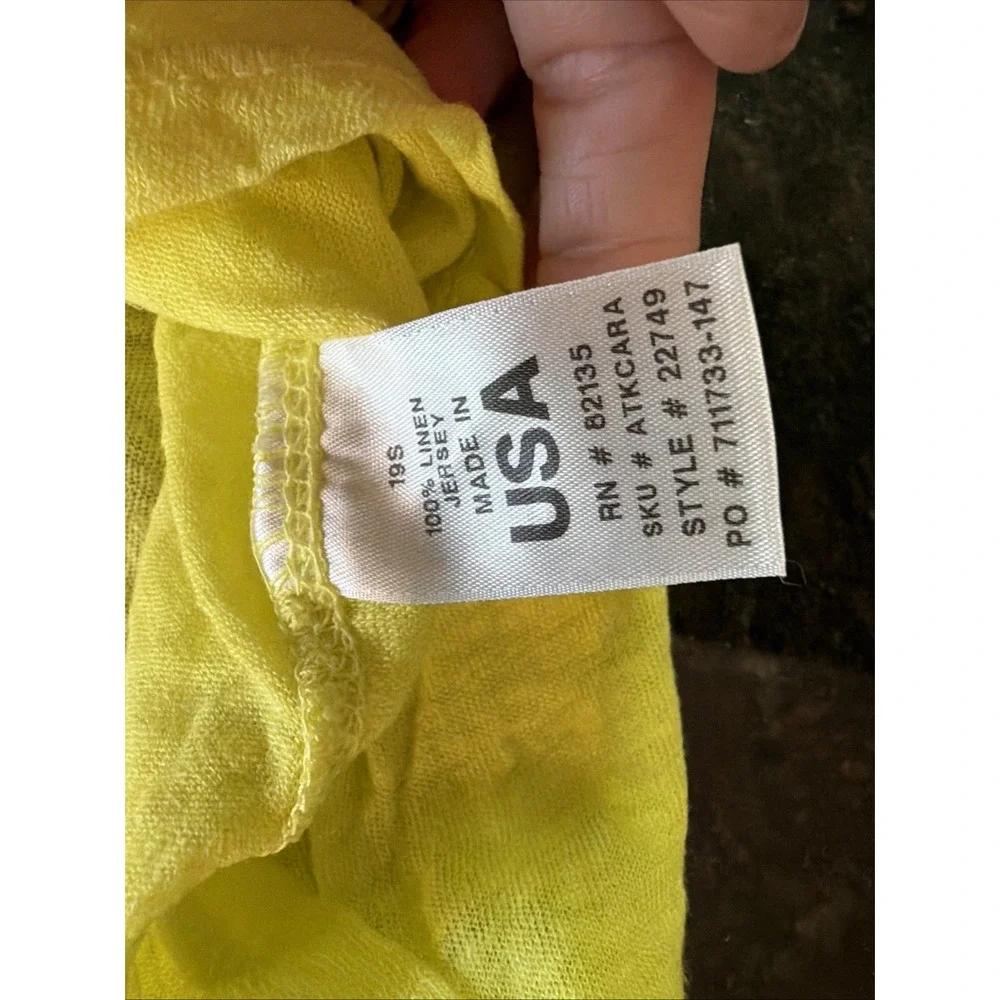 Fresh Produce Linen Jersey Tank Top Yellow Shirt Coverup Lightweight Tunic Sz M - Picture 3 of 6